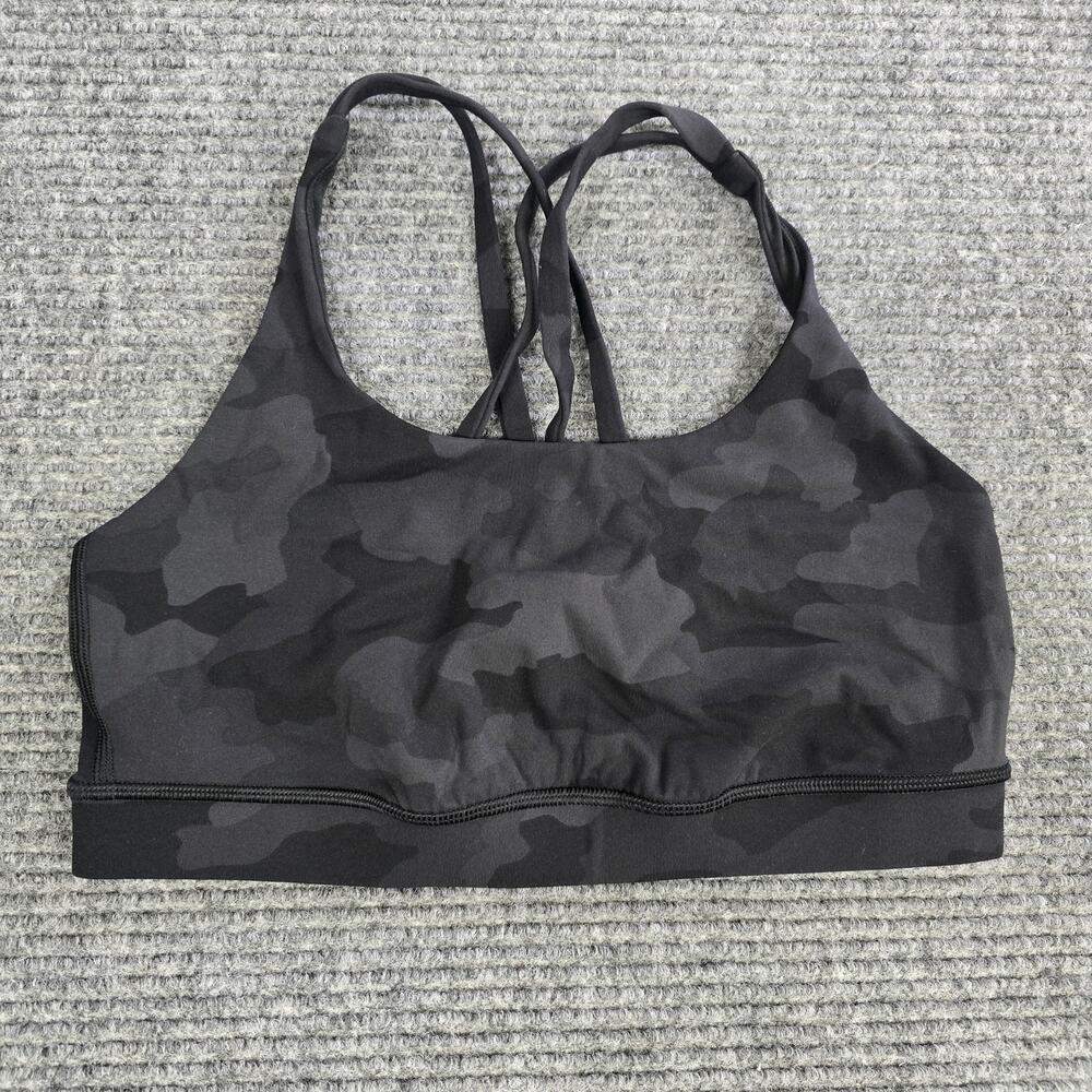 Lululemon Energy Bra Womens 6 Hideaway Camo Deep Coal Luxtreme Sports Bra
